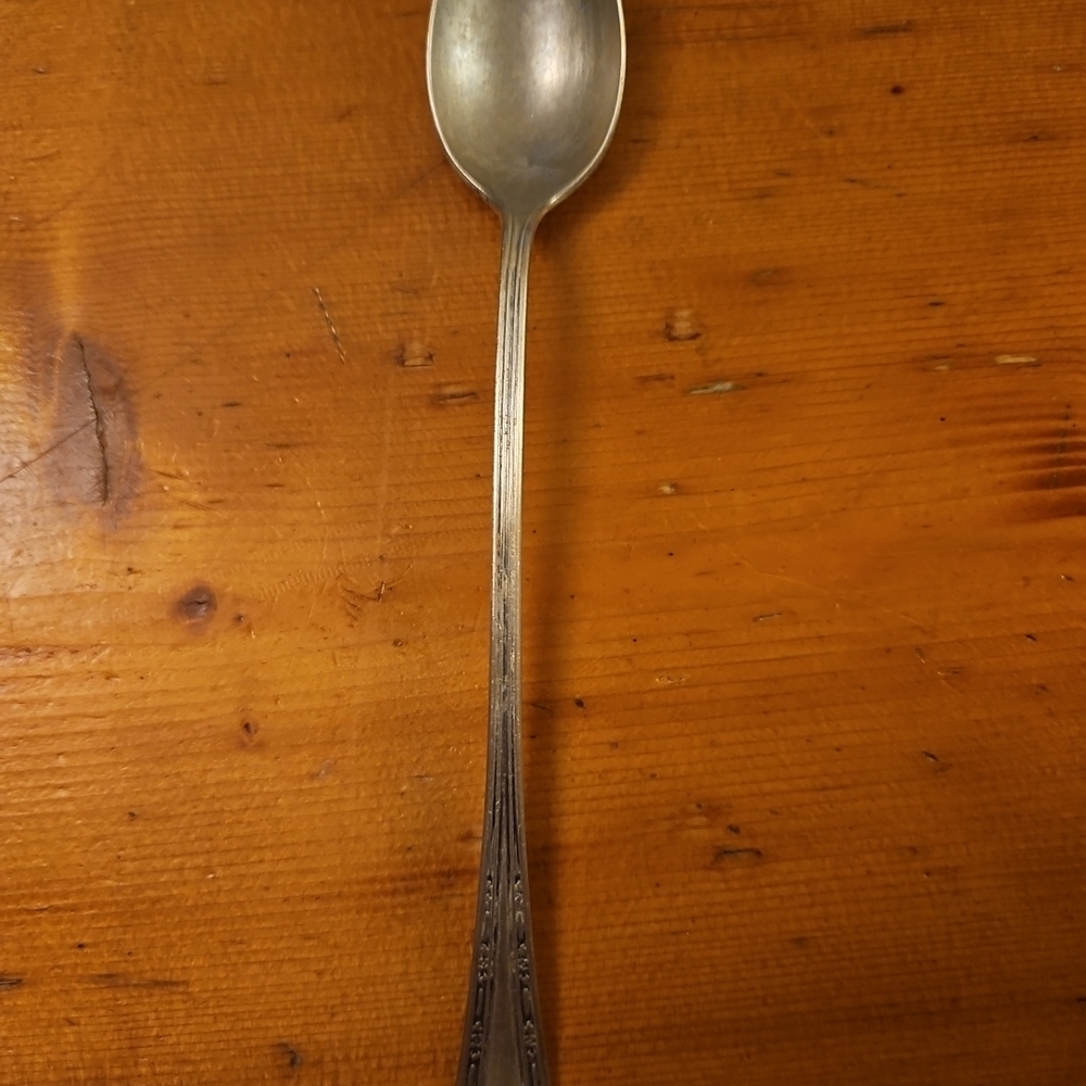 Vintage Fairfield Silver Co. Iced Tea Spoon - Art Deco Ribbed Pattern